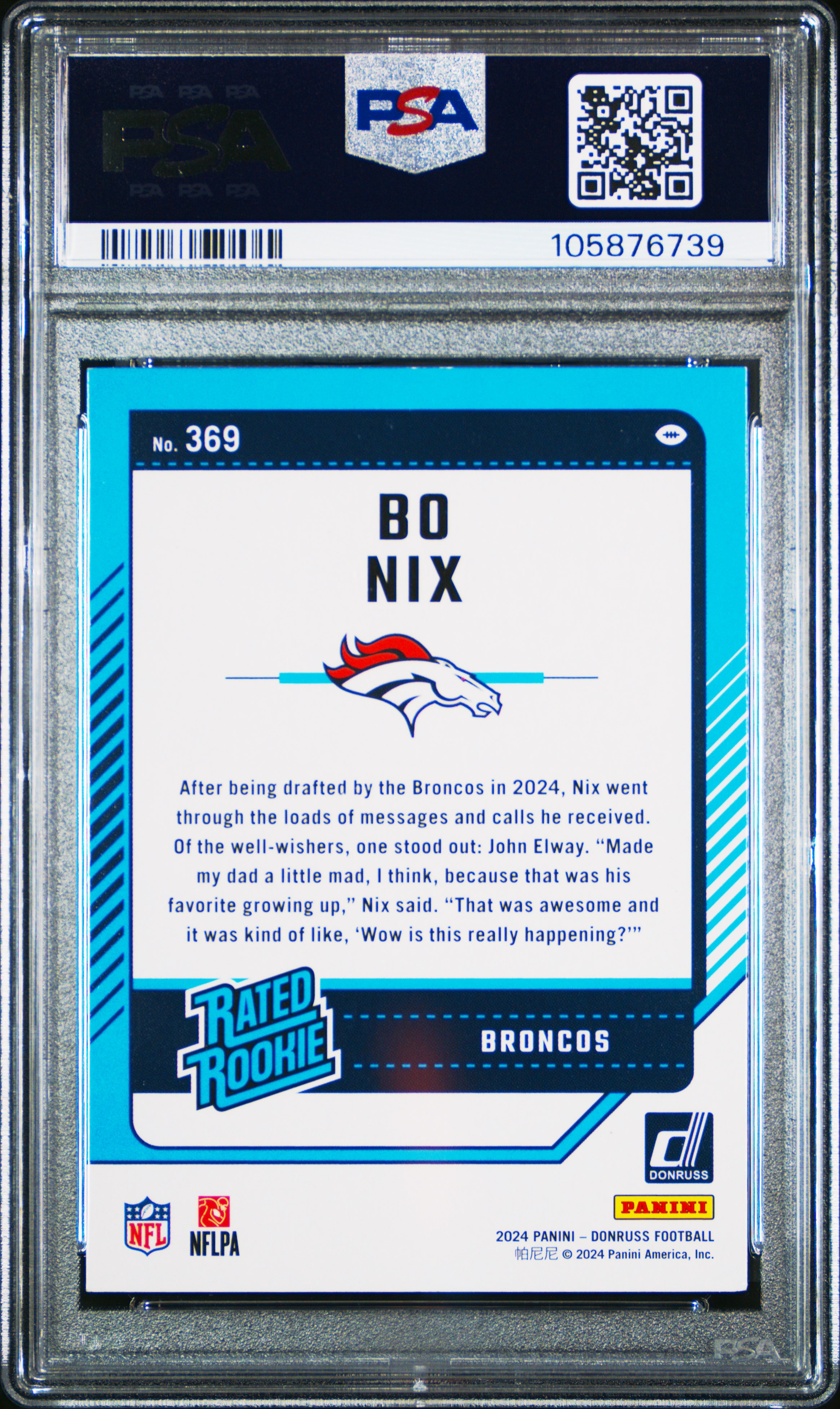 2024 Panini Donruss Bo Nix #369 Nm 7 back