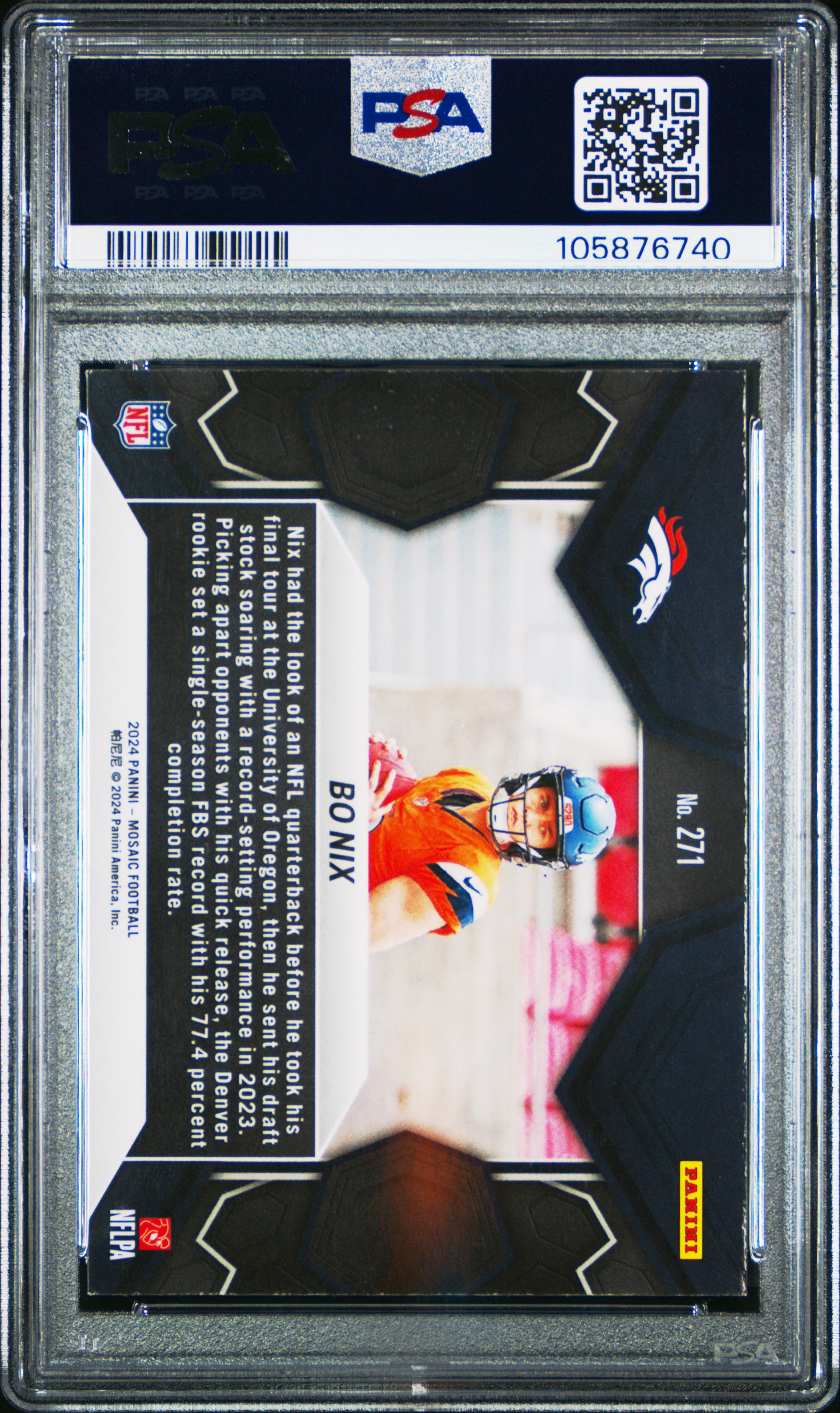 2024 Panini Mosaic Bo Nix #271 Nm-Mt 8 back