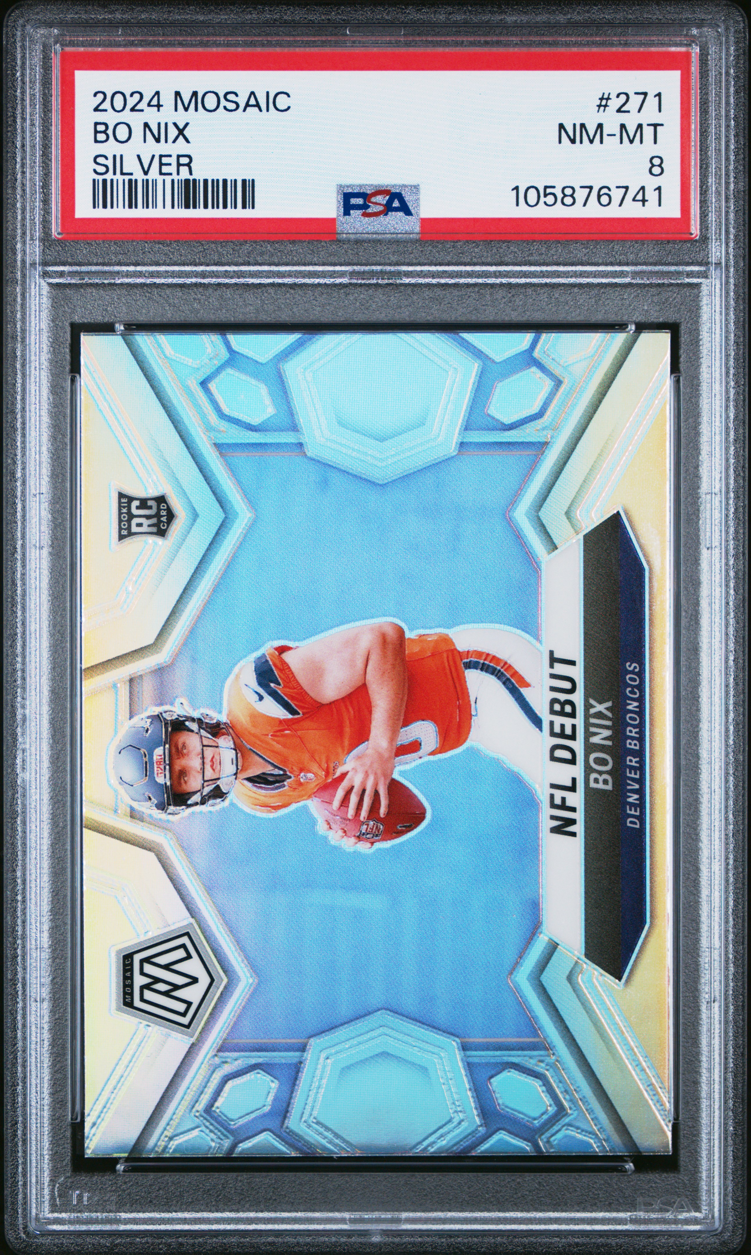 2024 Panini Mosaic Bo Nix #271 (Silver) Nm-Mt 8 front