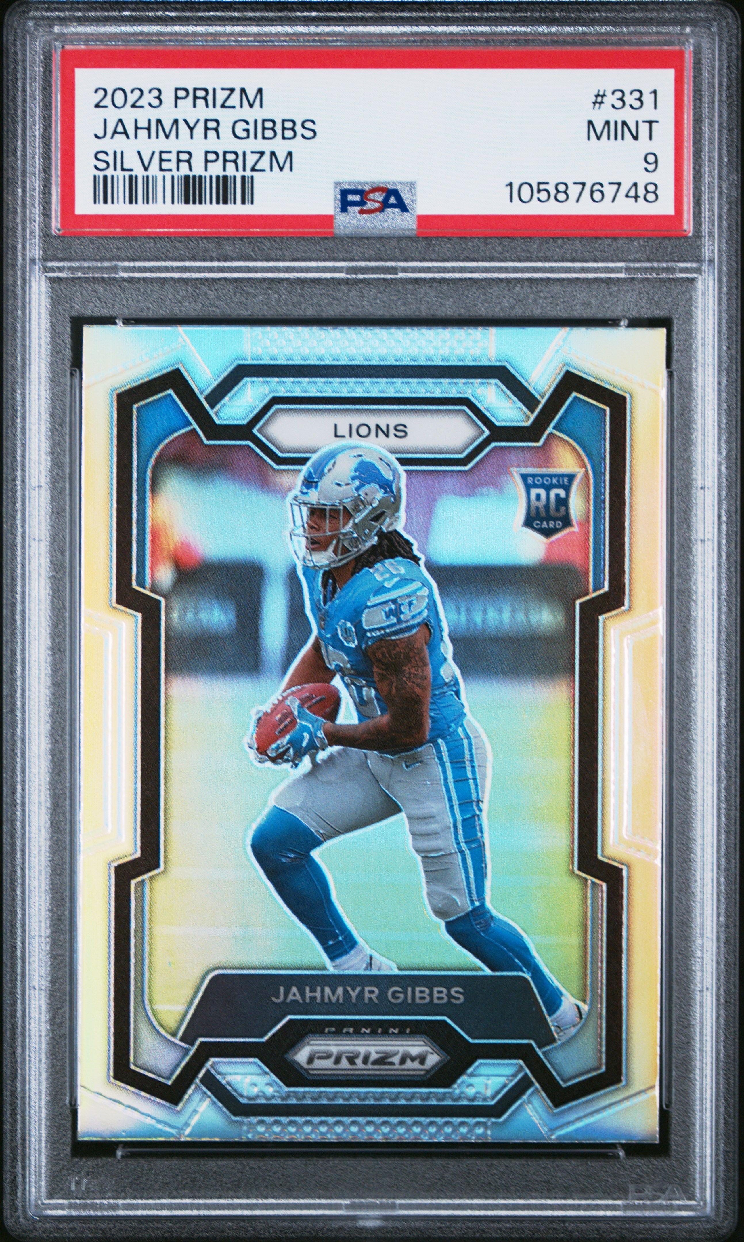 2023 Panini Prizm Jahmyr Gibbs #331 (Silver Prizm) Mint 9 front
