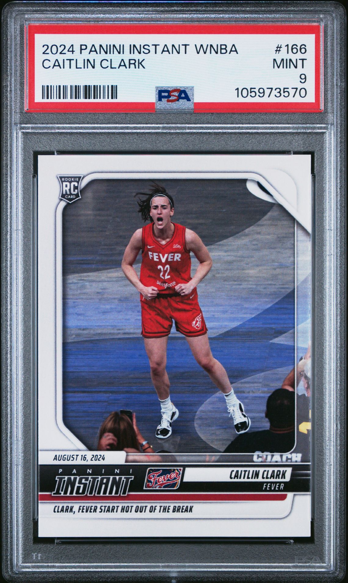2024 Panini Instant Wnba Caitlin Clark #166 Mint 9 front