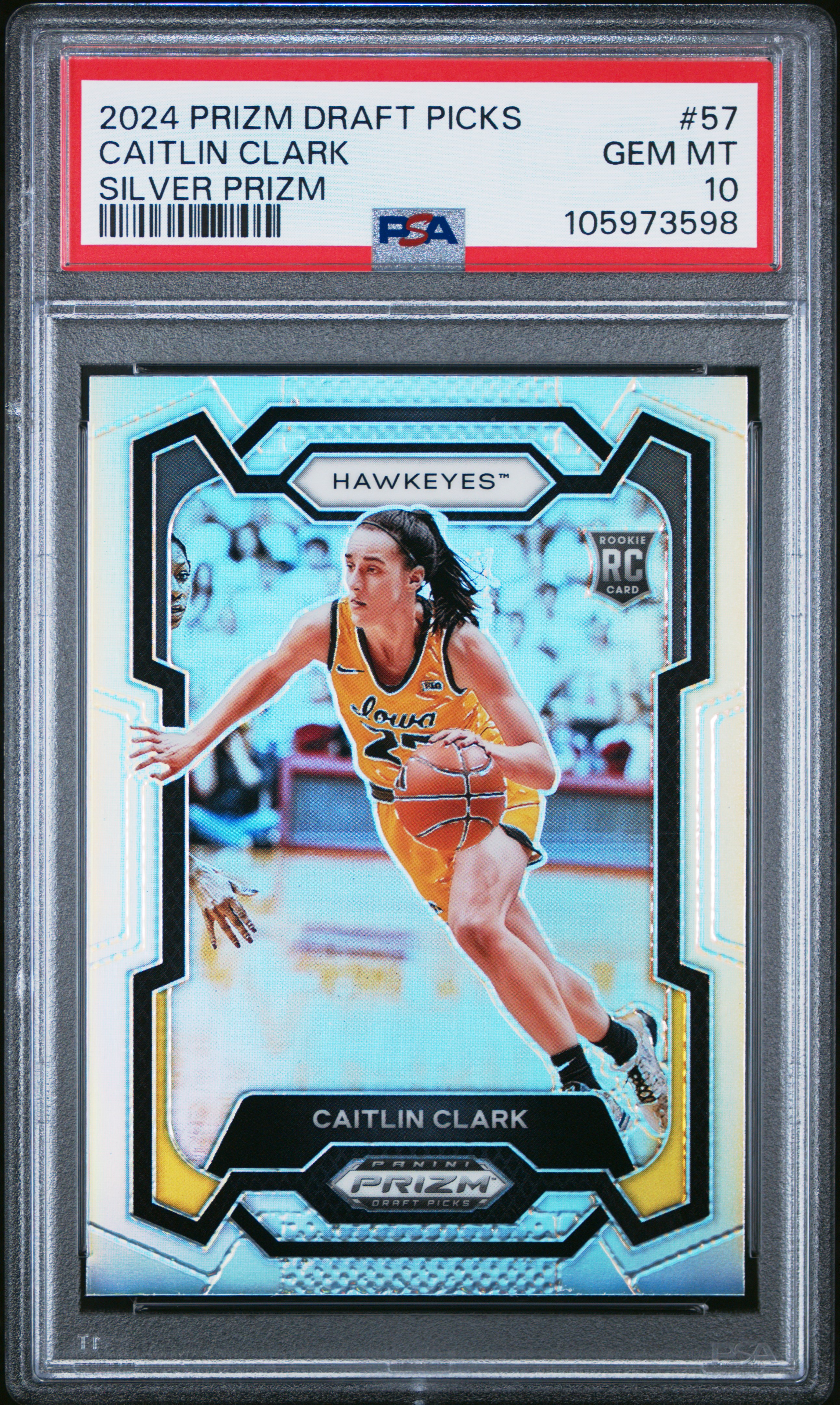 2024 Panini Prizm Draft Picks Caitlin Clark #57 (Silver Prizm) Gem Mt 10 back