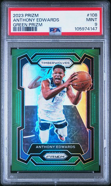 2023 Panini Prizm Green #108 Anthony Edwards front
