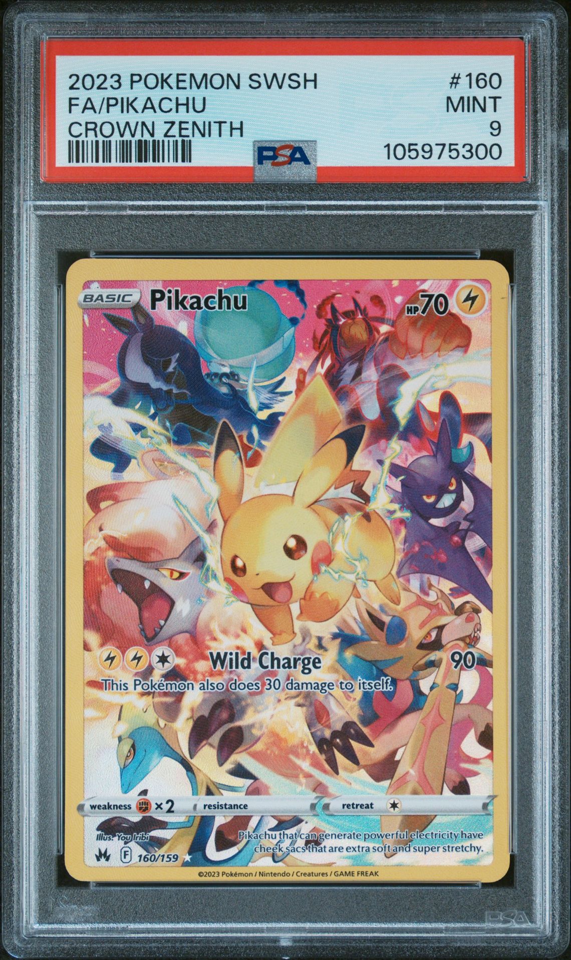 2023 Pokemon Sword And Shield Crown Zenith Fa/Pikachu #160 (Crown Zenith) Mint 9 front
