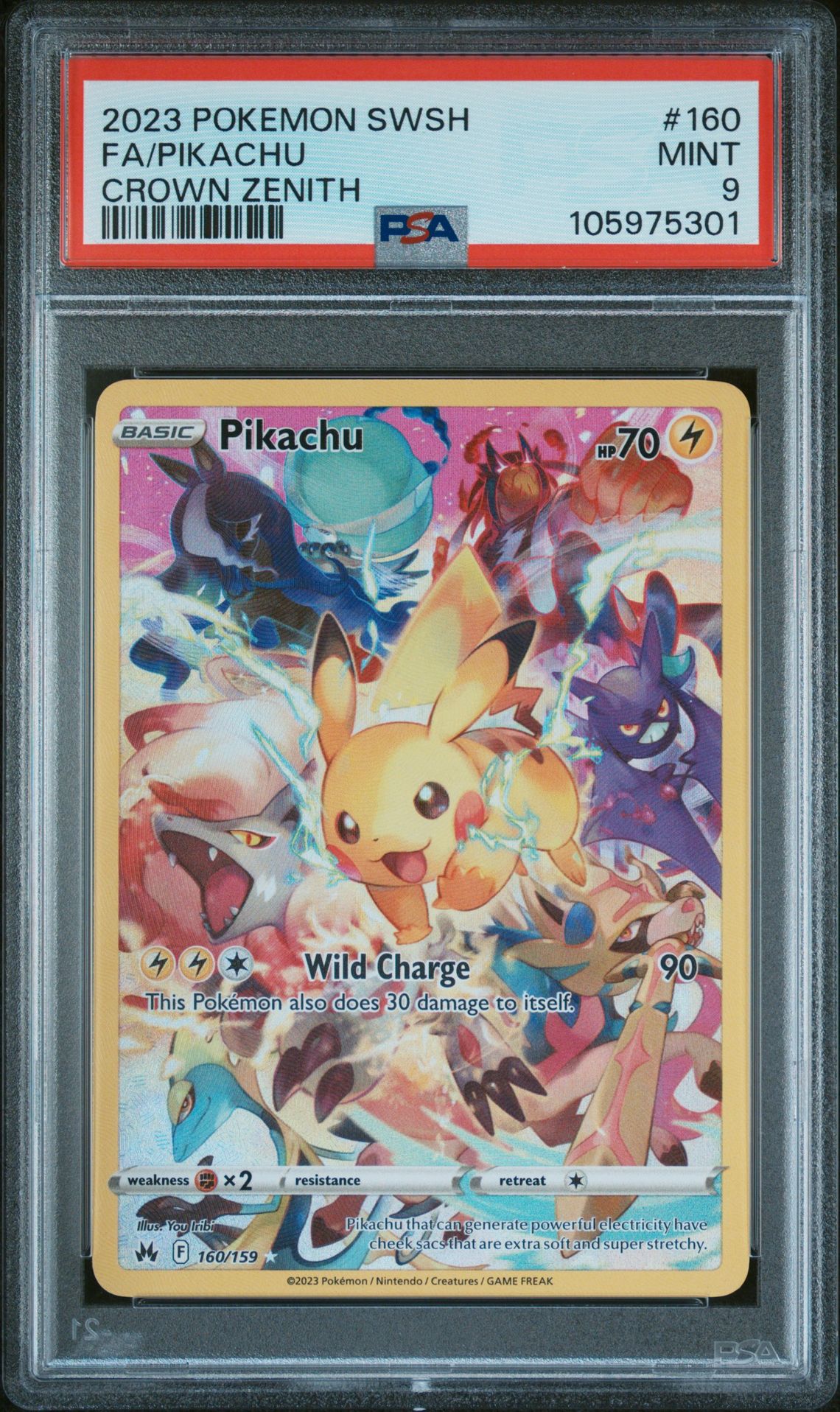 2023 Pokemon Sword And Shield Crown Zenith Fa/Pikachu #160 (Crown Zenith) Mint 9 front