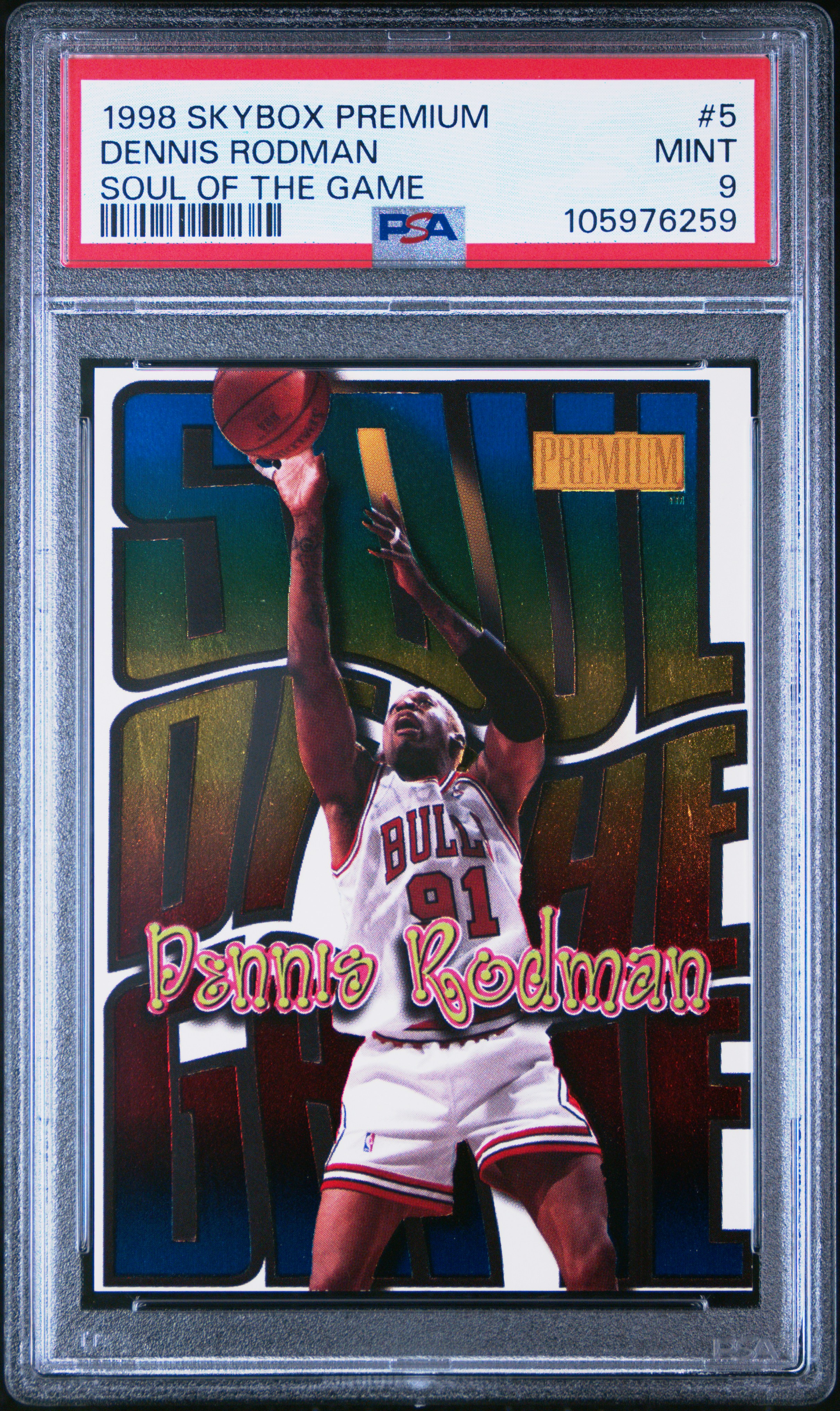 1998 Skybox Premium Soul Of The Game Dennis Rodman #5 (Soul Of The Game) Mint 9 front