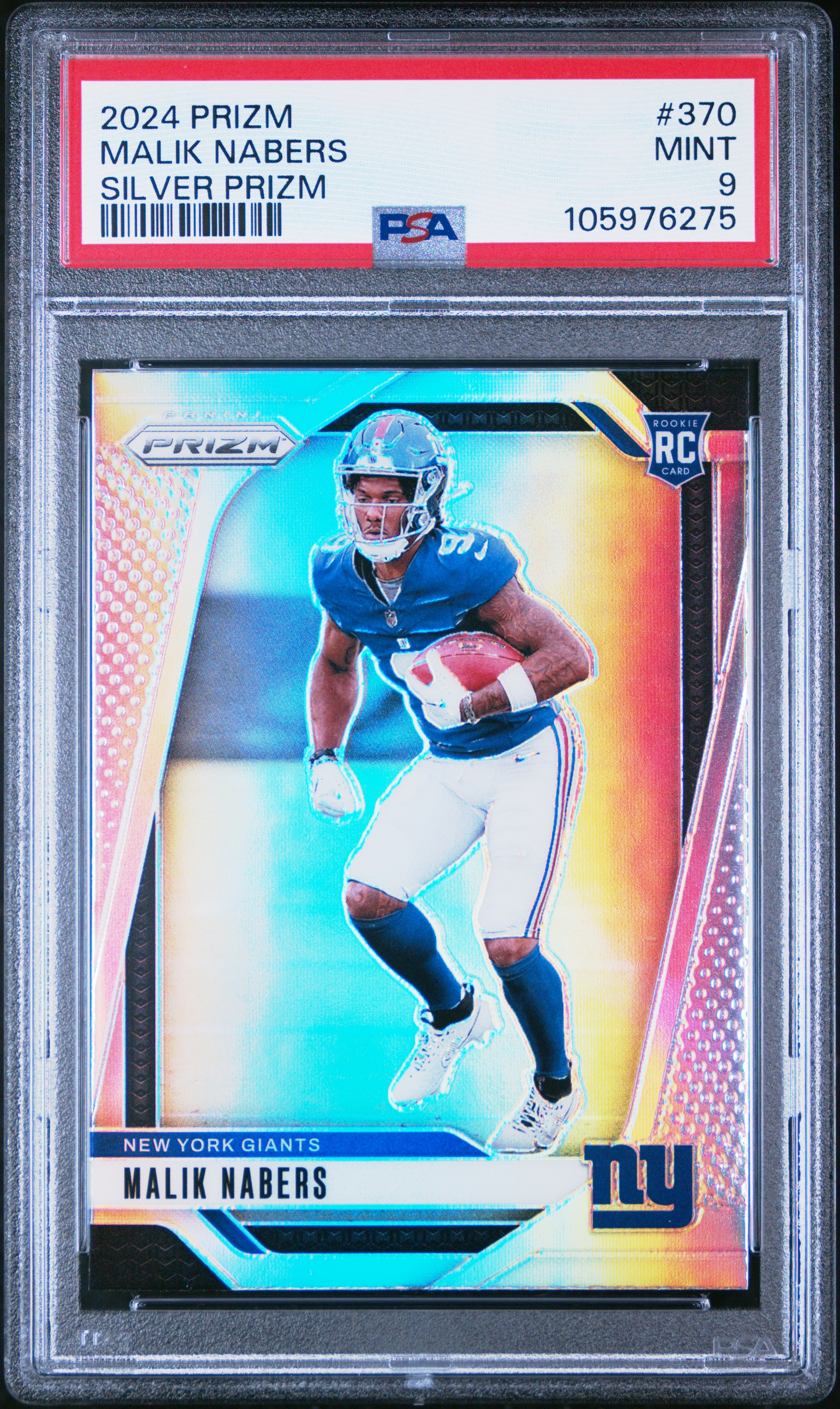 2024 Panini Prizm Malik Nabers #370 (Silver Prizm) Mint 9 front