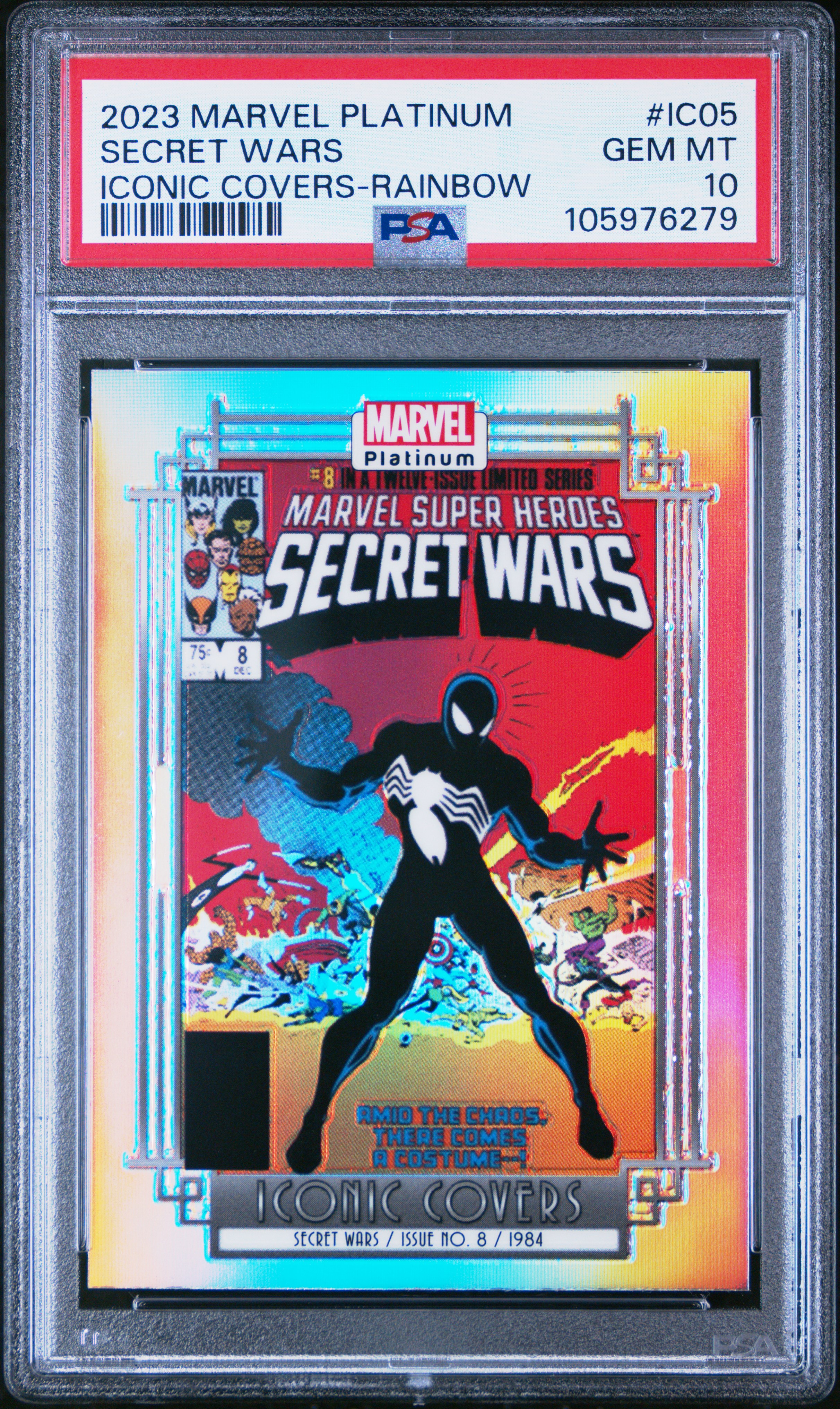 2023 Upper Deck Marvel Platinum Iconic Covers Secret Wars #Ic05 (Iconic Covers-Rainbow) Gem Mt 10 front