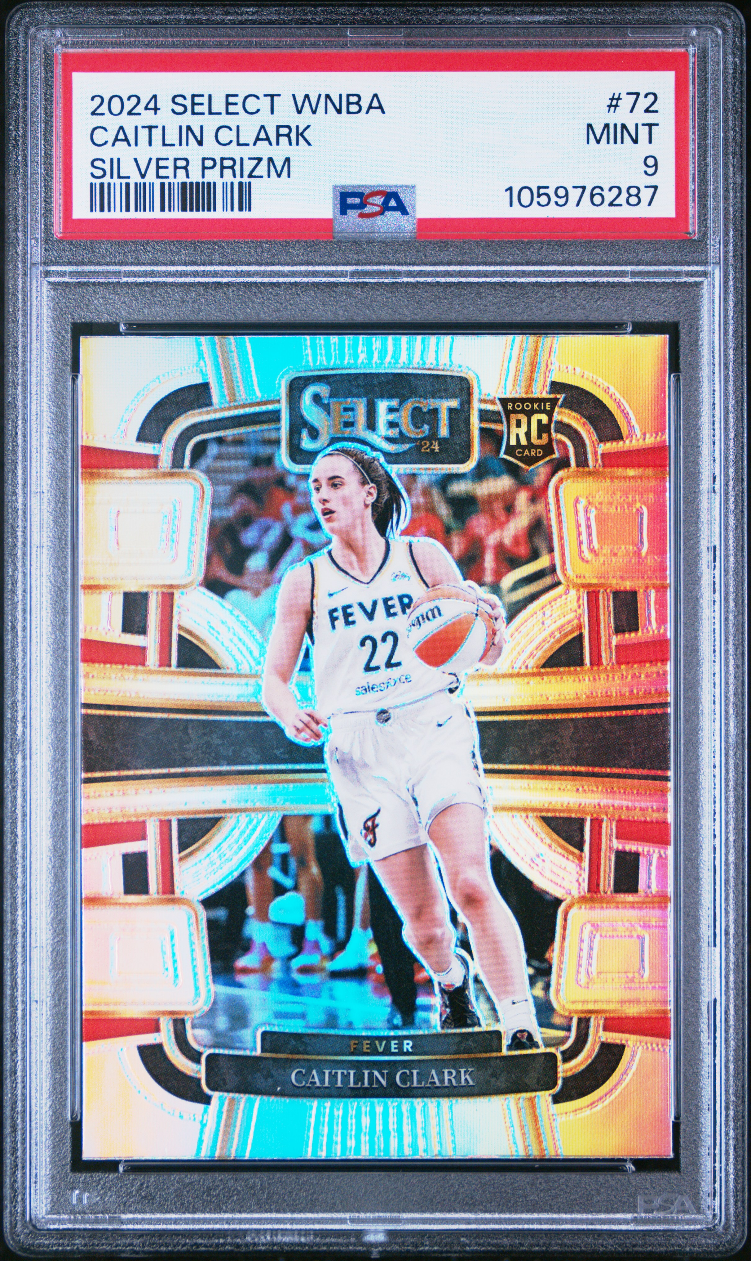 2024 Panini Select Wnba Caitlin Clark #72 (Silver Prizm) Mint 9 front