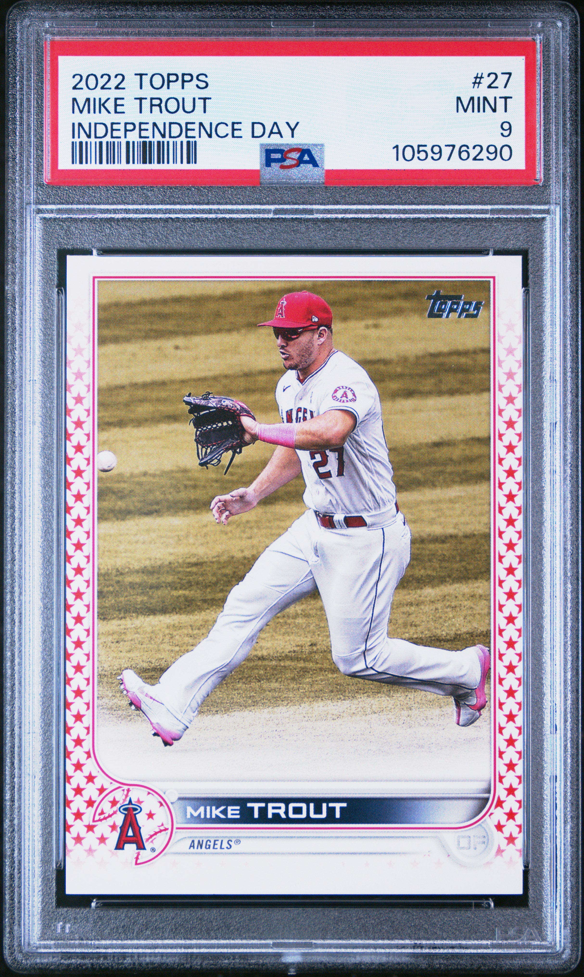 2022 Topps Mike Trout #27 (Independence Day) Mint 9 front