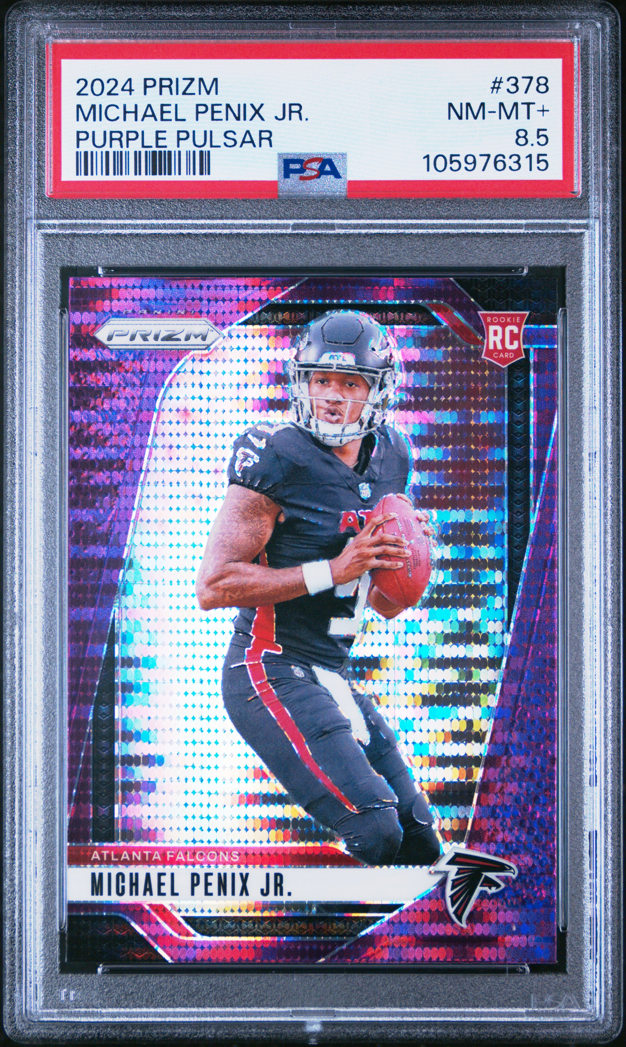 2024 Panini Prizm Michael Penix Jr. #378 (Purple Pulsar) Nm-Mt+ 8.5 front