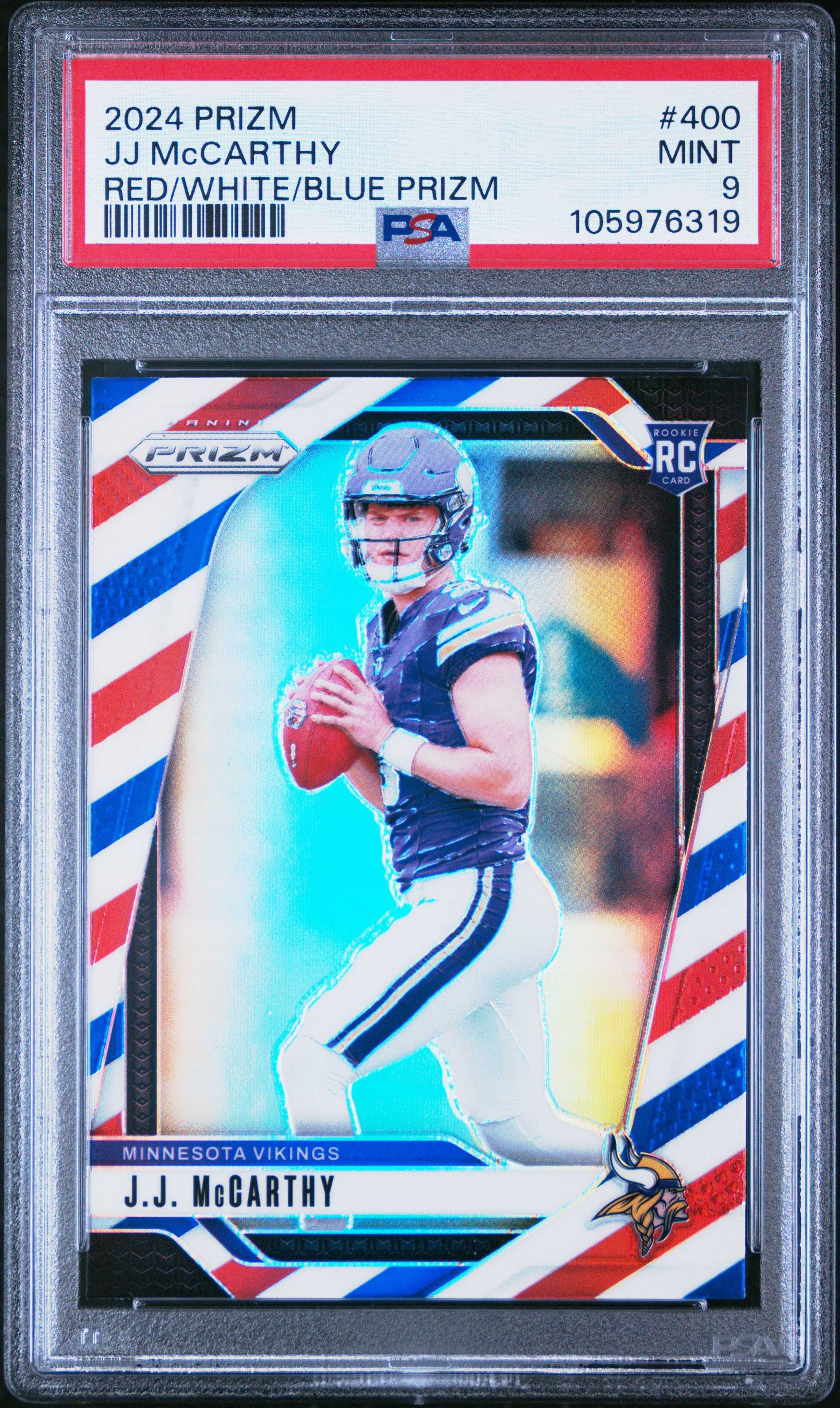 2024 Panini Prizm Jj Mccarthy #400 (Red/White/Blue Prizm) Mint 9 front