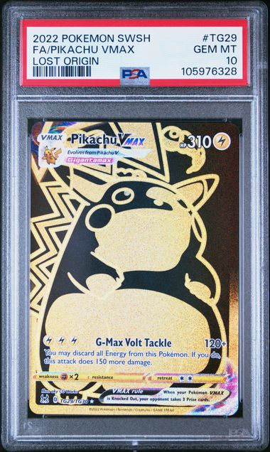 2022 Pokemon Sword & Shield Lost Origin Fa/Pikachu Vmax #Tg29 (Lost Origin) Gem Mt 10 front