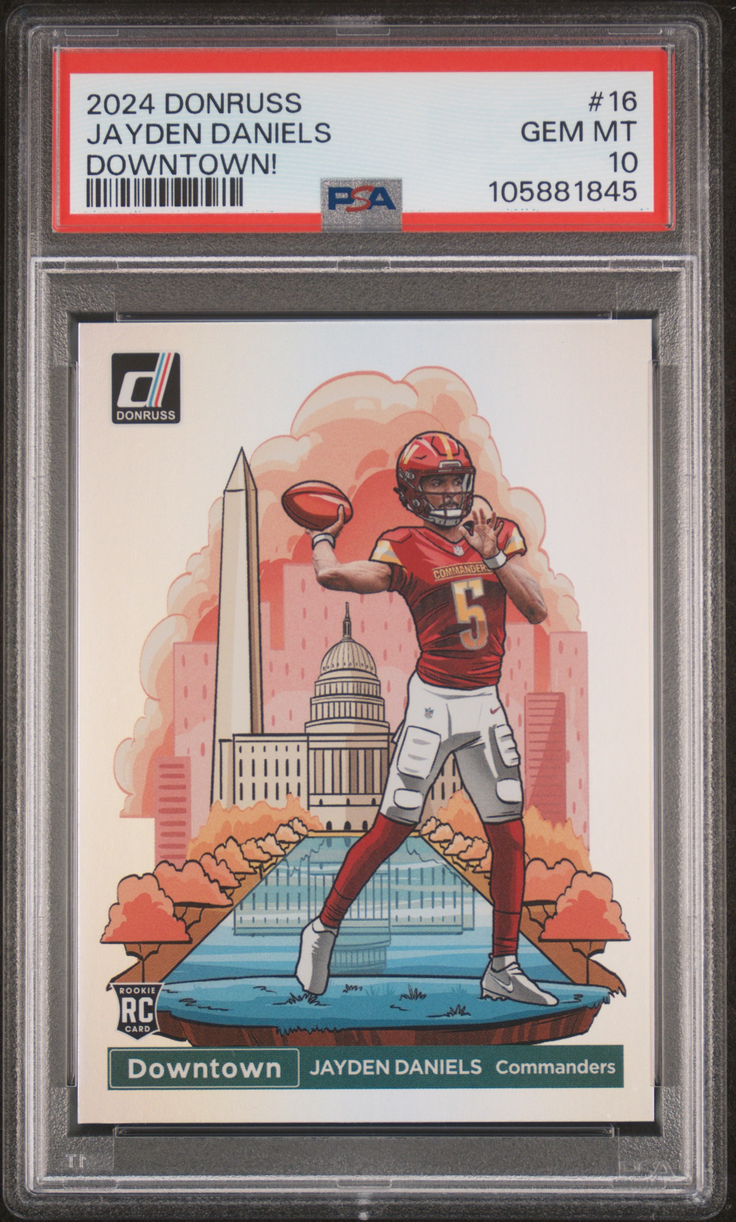 2024 Panini Donruss Downtown! Jayden Daniels #16 Gem Mt 10 front