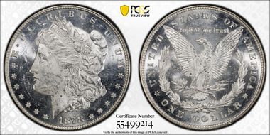 1878 8TF $1 VAM 1, Spear Point MS62