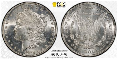 1878 7/8TF $1 Strong, VAM 38, 7/5 MS63