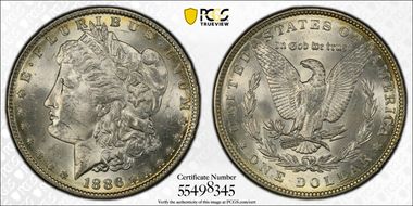 1886 $1 MS63+