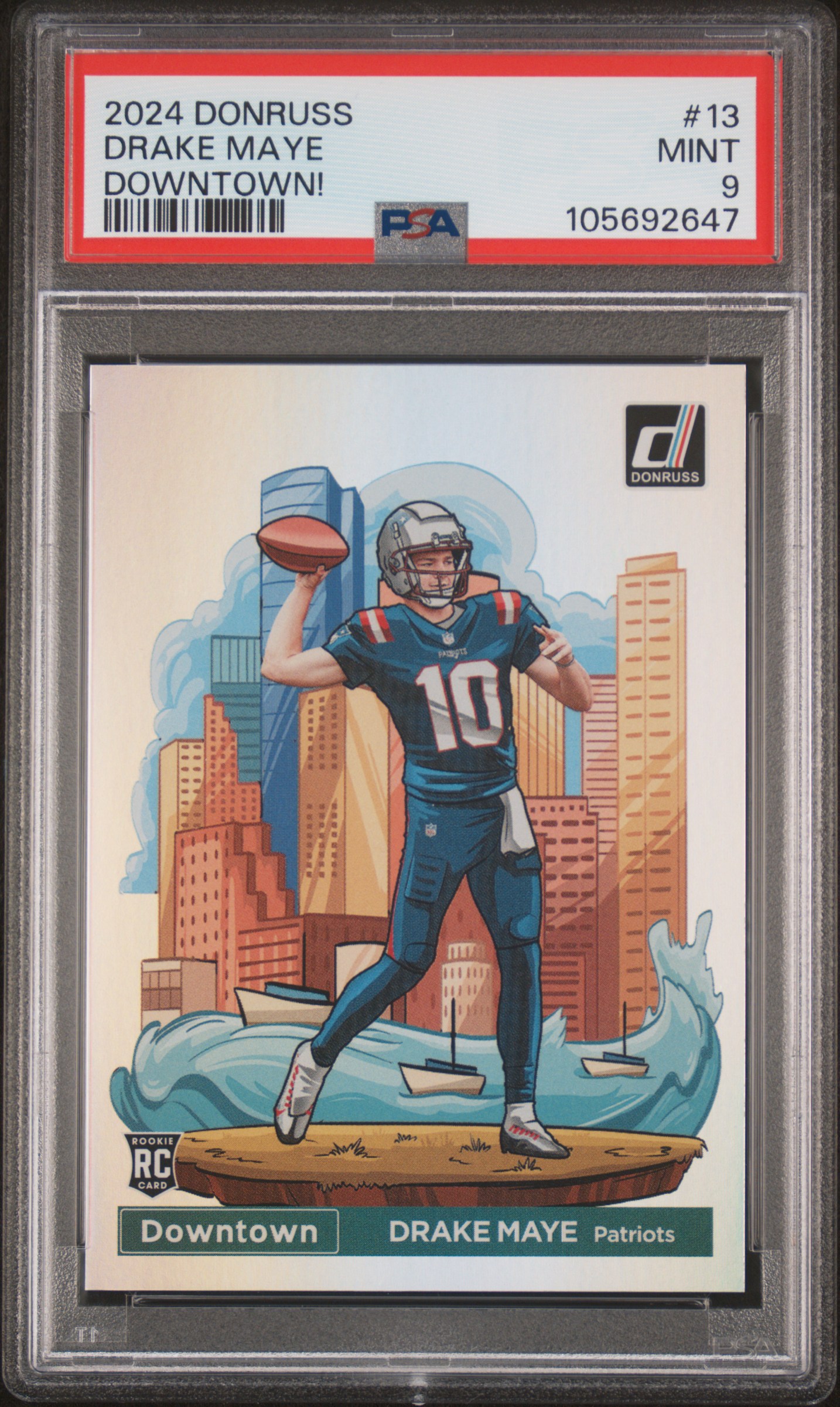 2024 Panini Donruss Downtown! Drake Maye #13 Mint 9 front