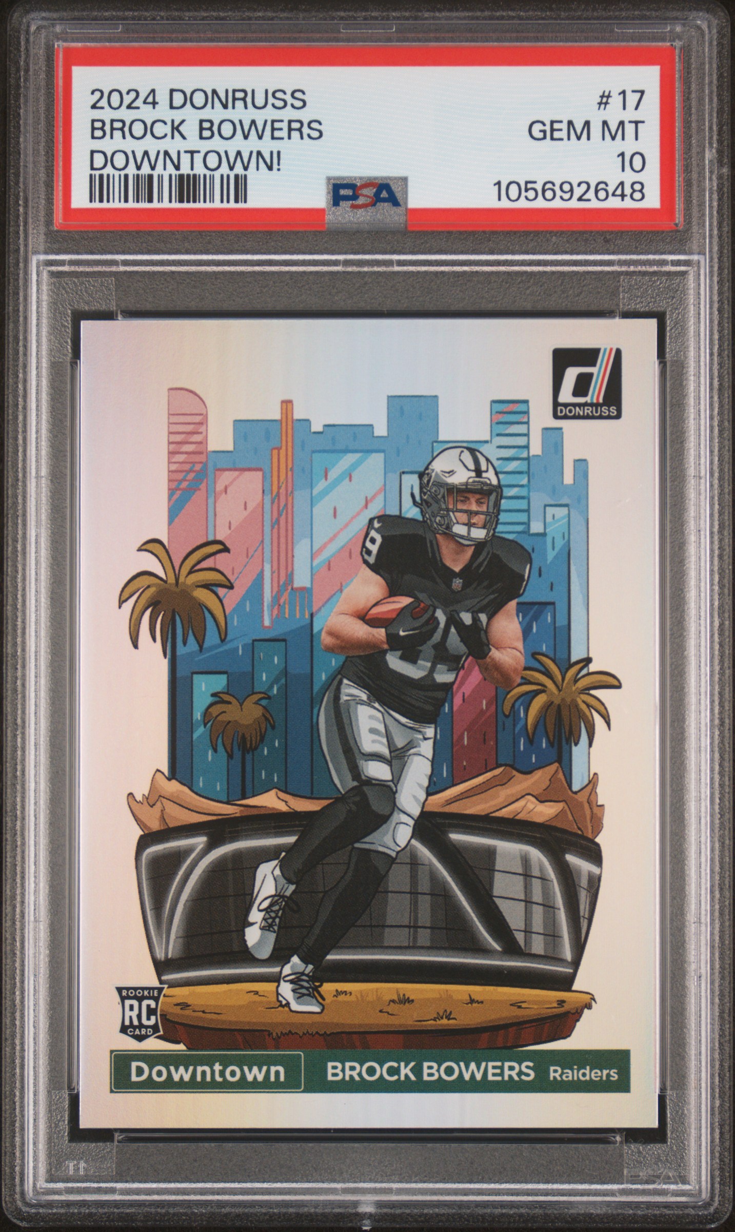 2024 Panini Donruss Downtown! Brock Bowers #17 Gem Mt 10 front