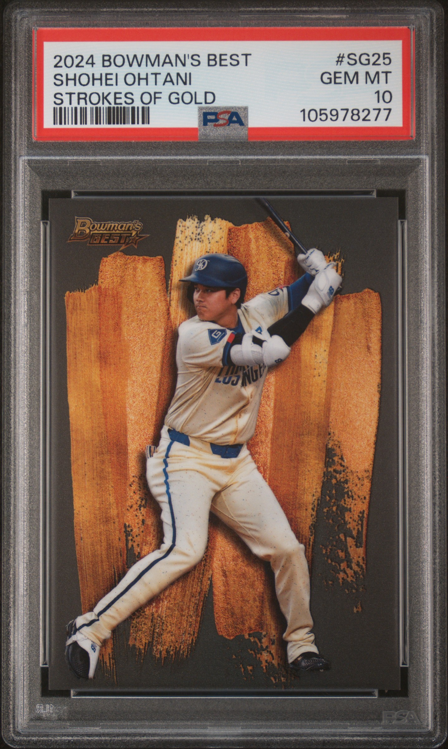 2024 Bowman's Best Strokes Of Gold Shohei Ohtani #Sg25 Gem Mt 10 front