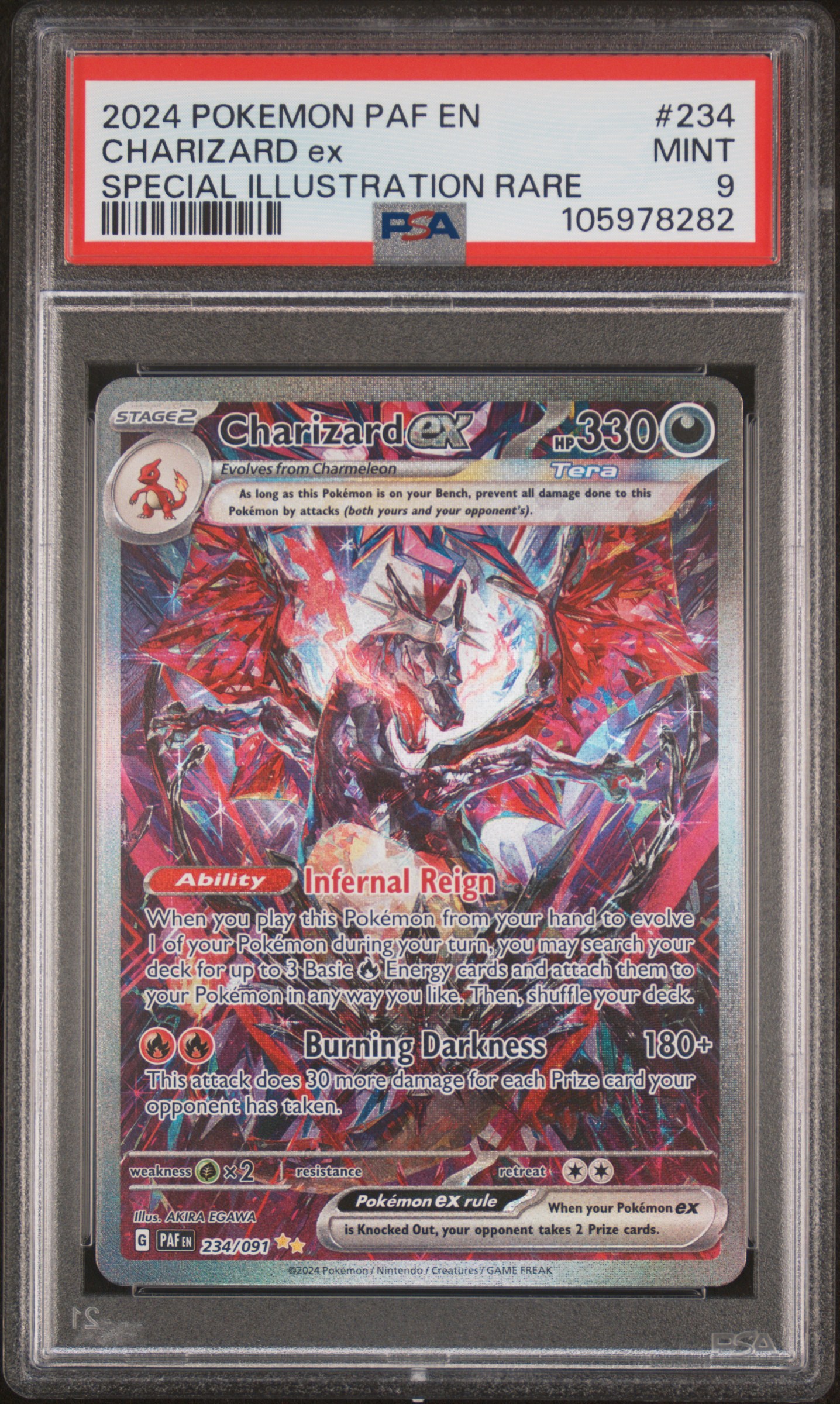 2024 Pokemon Paf En-Paldean Fates Charizard Ex #234 (Special Illustration Rare) Mint 9 front