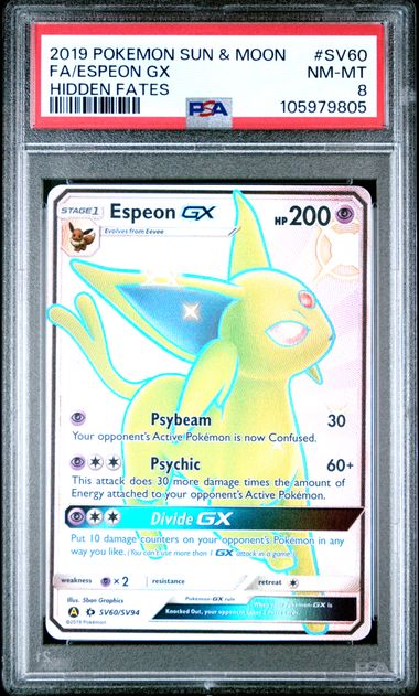 2019 Pokemon Sun & Moon Hidden Fates Fa/Espeon Gx #Sv60 (Hidden Fates) Nm-Mt 8 front