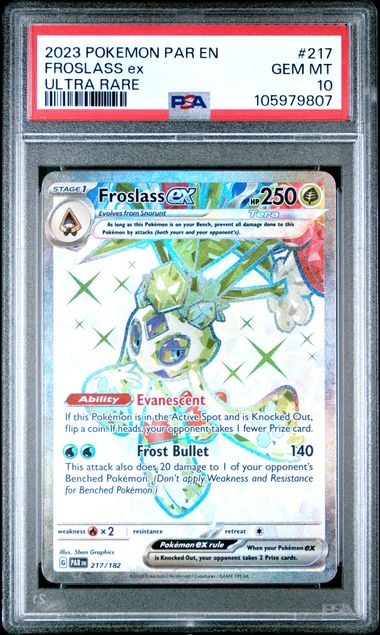 2023 Pokemon Par En-Paradox Rift Froslass Ex #217 (Ultra Rare) Gem Mt 10 front