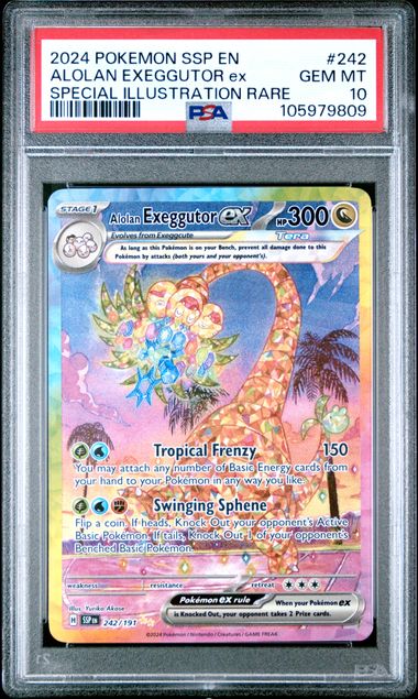 2024 Pokemon Ssp En-Surging Sparks Alolan Exeggutor Ex #242 (Special Illustration Rare) Gem Mt 10 front