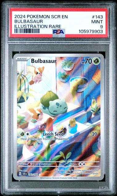 2024 Pokemon Scr En-Stellar Crown Bulbasaur #143 (Illustration Rare) Mint 9 front