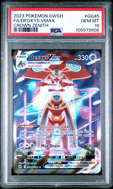 2023 Pokemon Sword And Shield Crown Zenith Fa/Deoxys Vmax #Gg45 (Crown Zenith) Gem Mt 10 front