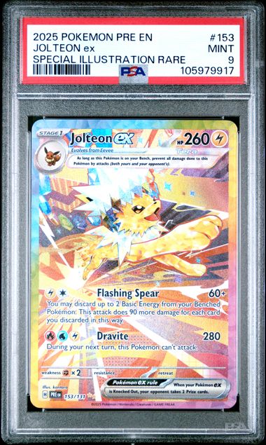 2025 Pokemon Pre En-Prismatic Evolutions Jolteon Ex #153 (Special Illustration Rare) Mint 9 front