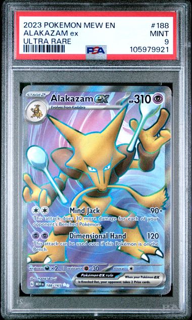 2023 Pokemon Mew En-151 Alakazam Ex #188 (Ultra Rare) Mint 9 front