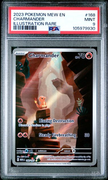 2023 Pokemon Mew En-151 Charmander #168 (Illustration Rare) Mint 9 front