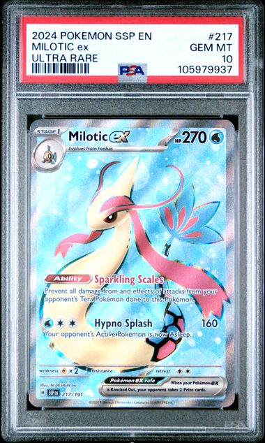 2024 Pokemon Ssp En-Surging Sparks Milotic Ex #217 (Ultra Rare) Gem Mt 10 front