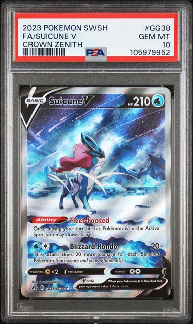 2023 Pokemon Sword And Shield Crown Zenith Fa/Suicune V #Gg38 (Crown Zenith) Gem Mt 10 front