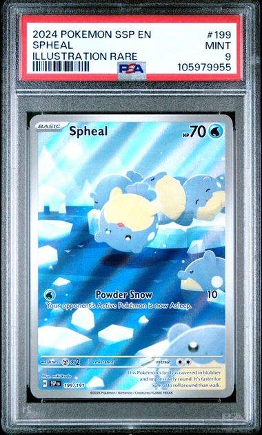 2024 Pokemon Ssp En-Surging Sparks Spheal #199 (Illustration Rare) Mint 9 front
