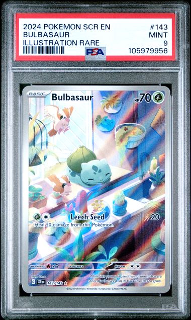 2024 Pokemon Scr En-Stellar Crown Bulbasaur #143 (Illustration Rare) Mint 9 front