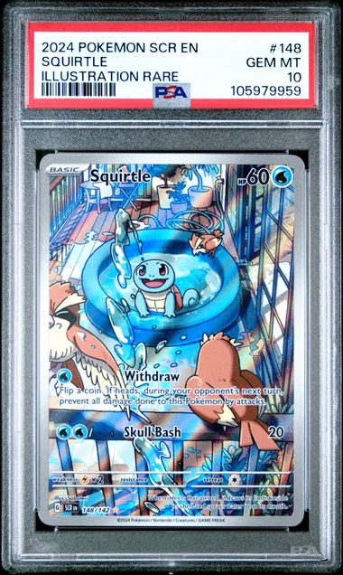 2024 Pokemon Scr En-Stellar Crown Squirtle #148 (Illustration Rare) Gem Mt 10 front