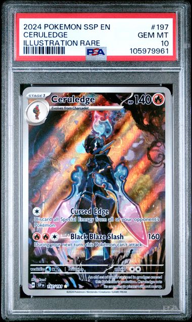 2024 Pokemon Ssp En-Surging Sparks Ceruledge #197 (Illustration Rare) Gem Mt 10 front