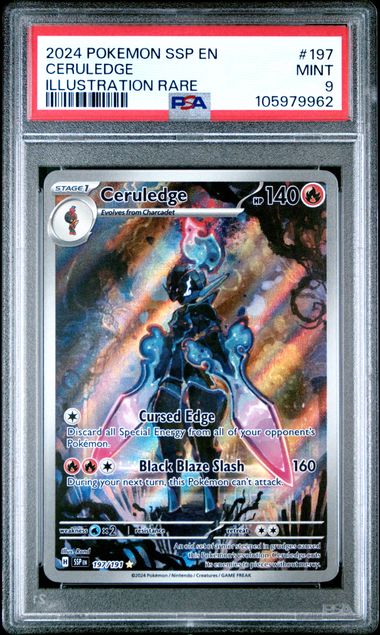 2024 Pokemon Ssp En-Surging Sparks Ceruledge #197 (Illustration Rare) Mint 9 front