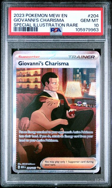 2023 Pokemon Mew En-151 Giovanni's Charisma #204 (Special Illustration Rare) Gem Mt 10 front