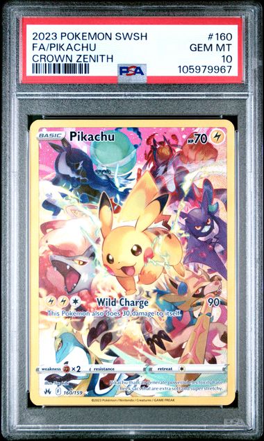 2023 Pokemon Sword And Shield Crown Zenith Fa/Pikachu #160 (Crown Zenith) Gem Mt 10 front