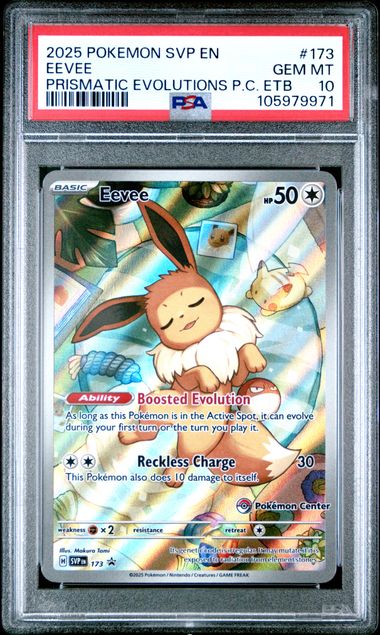 2025 Pokemon Svp En-Sv Black Star Promo Eevee #173 (Prismatic Evolutions P.c. Etb) Gem Mt 10 front