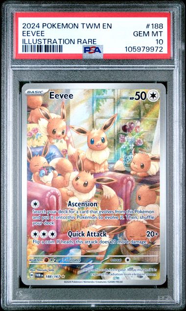 2024 Pokemon Twm En-Twilight Masquerade Eevee #188 (Illustration Rare) Gem Mt 10 front