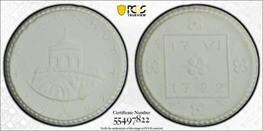 1922 Medal Scheuch-763n Herrnhut White Porcelain MS66