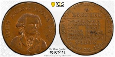 1794 Tk 1/2D DH-1044a Middlesex, Tooke MS62BN