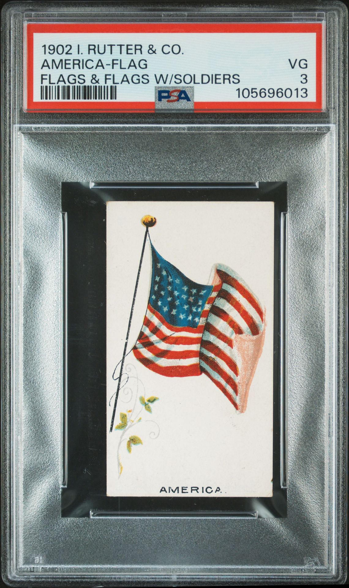 1902 I. Rutter & Co. Flags And Flags With Soldiers America-Flag front