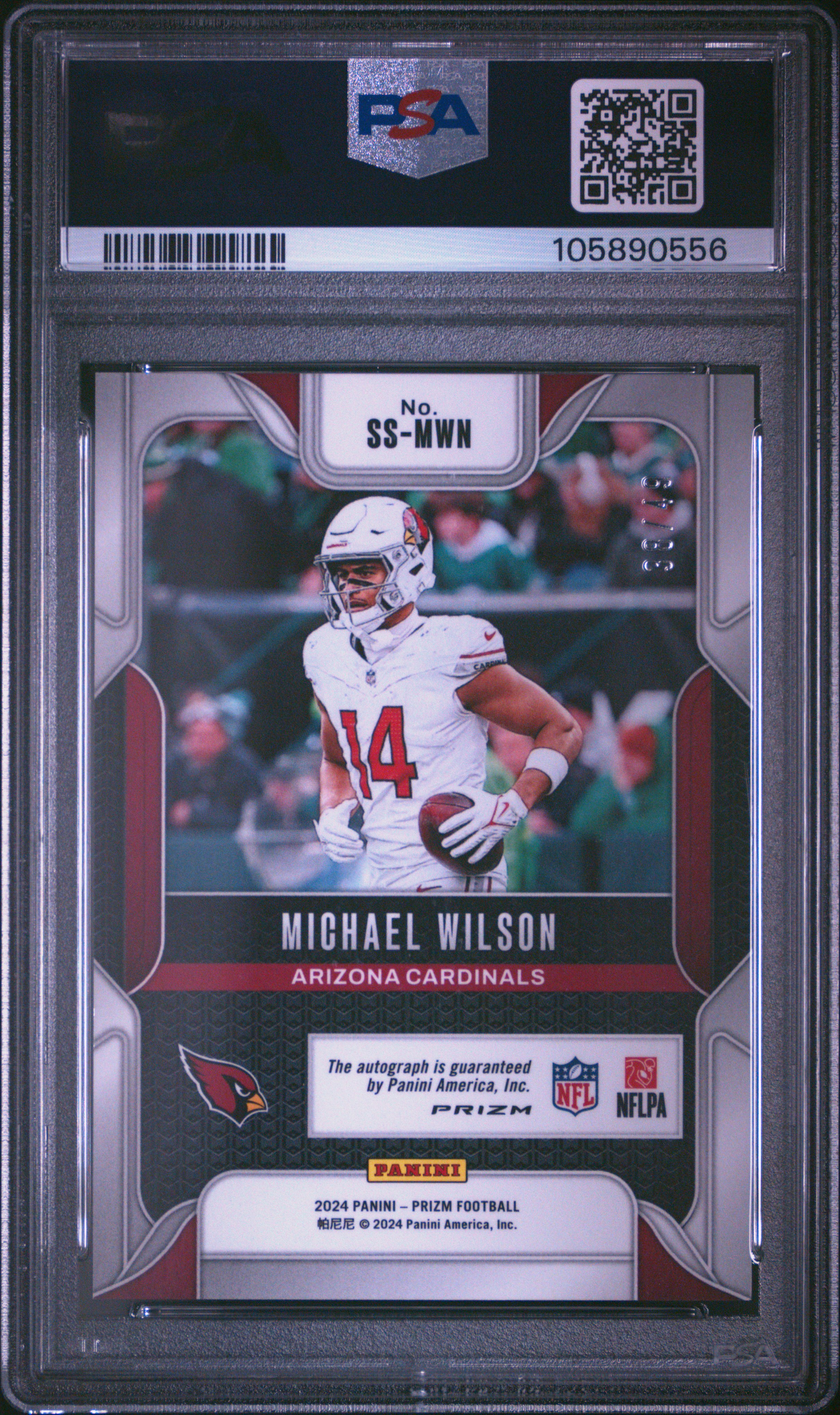 2024 Panini Prizm Sensational Signatures Michael Wilson #Ssmwn (Sensational Sig-Prp Power) Mint 9 back