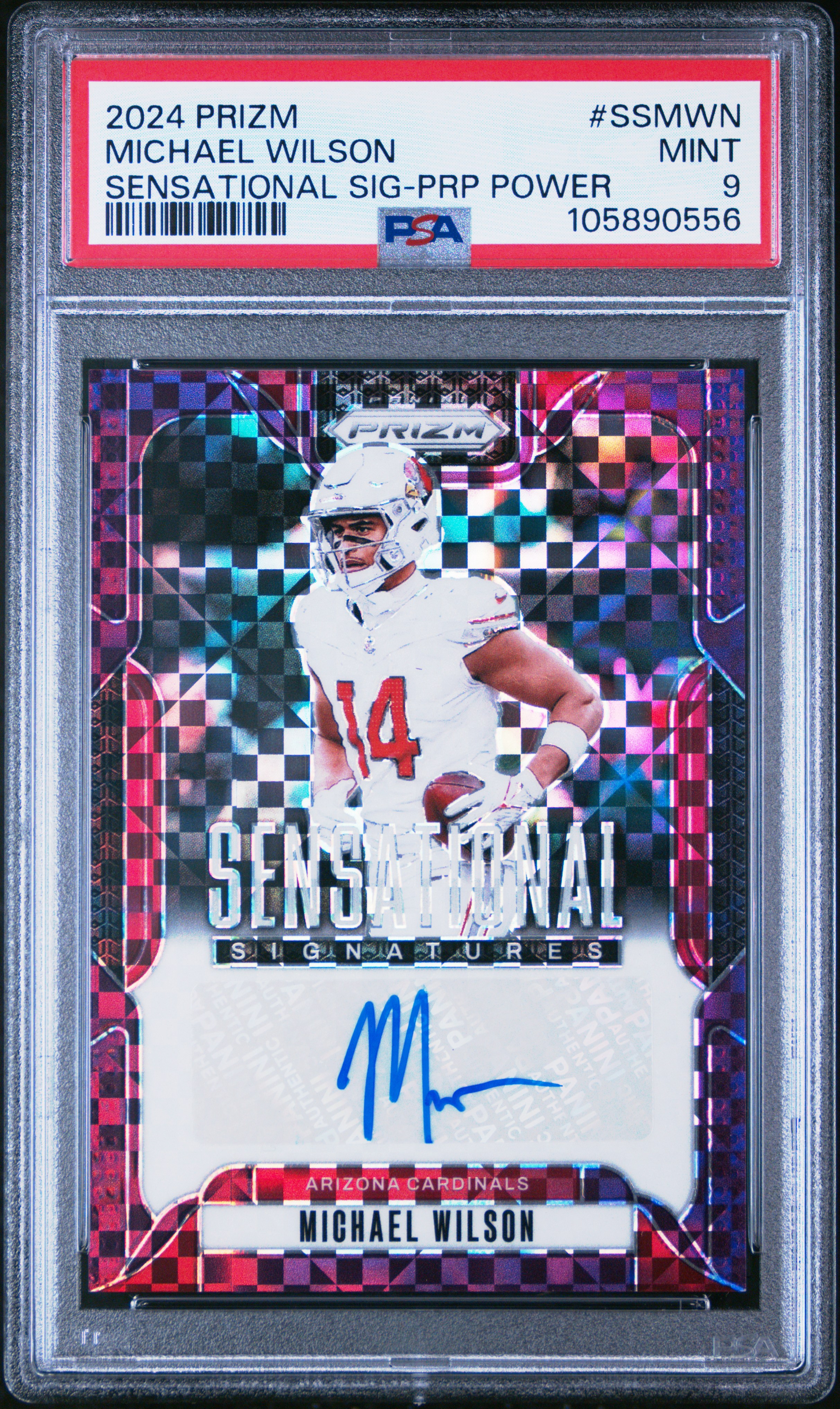 2024 Panini Prizm Sensational Signatures Michael Wilson #Ssmwn (Sensational Sig-Prp Power) Mint 9 front