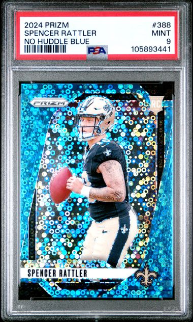 2024 Panini Prizm Spencer Rattler #388 (No Huddle Blue) Mint 9 front